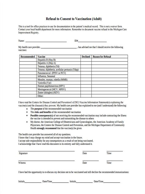 FREE 9+ Vaccine Consent Forms in PDF Ms Word