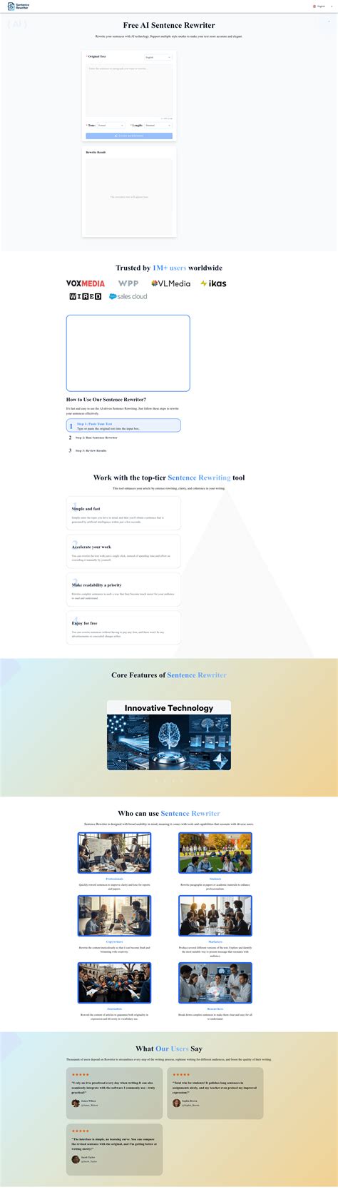 Free AI Sentence Rewriter | No Sign-up Required - balustradellc