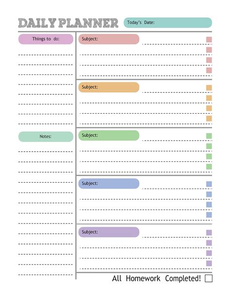 FREE Assignment Planner for Kids and Teens Fun and Cute!