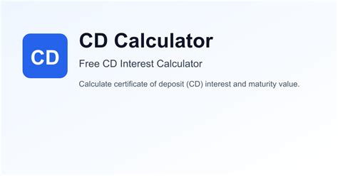 Free CD Calculator - balustradellc