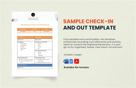FREE Check in Check out Templates Download in Word, Google Docs, PDF