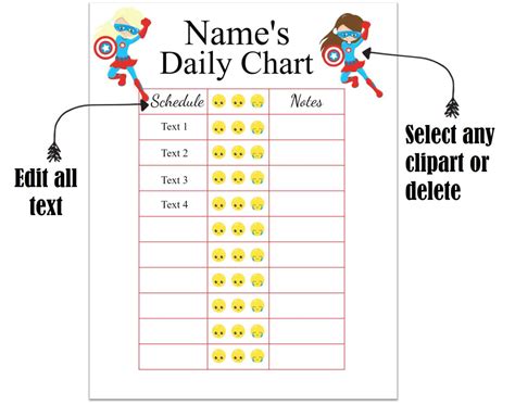 FREE Editable Daily Behavior Chart Many Designs are Available