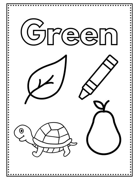 FREE Green Coloring Pages Printable Image Download in PDF