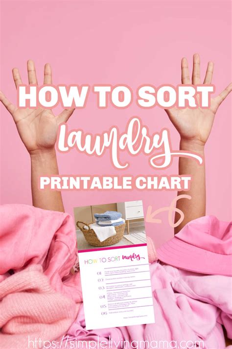 FREE How To Sort Laundry Printable Chart - Simple Living Mama