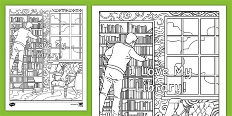 FREE I Love My Library Mindfulness Coloring Sheet