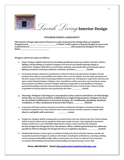 Free Interior Design Contract Template | PDF & Word - coolestguyplanet.net