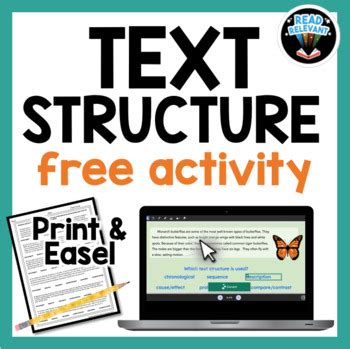 FREE Informational Text Structure Worksheet Activity One Pager + Easel