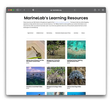 FREE marine science learning resources — MarineLab - raincitystudios.com