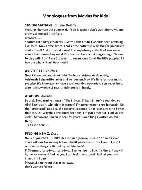 Free Monologues for Kids - Drama Notebook - muktibox.com