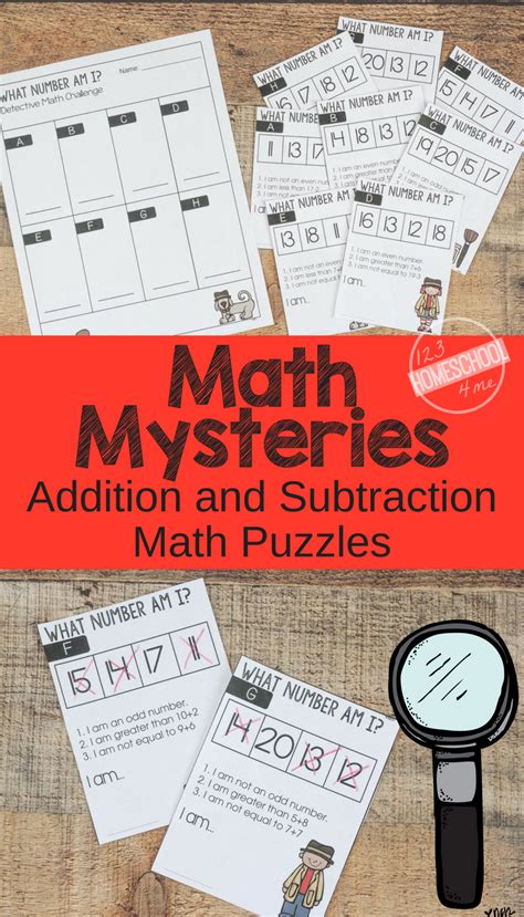 FREE Math Mysteries FUN Addition and Subtraction Math Problems