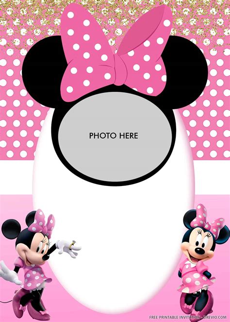 FREE Minnie Mouse 1st birthday invitation template Download Hundreds FREE PRINTABLE Birthday