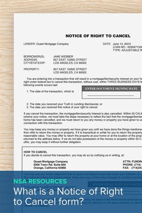 FREE Notice of right to cancel Indiana Notary University