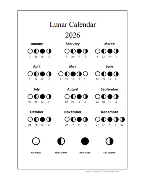 Free Printable 2026 Lunar Calendar - Moon Phases - wintechmobiles.com