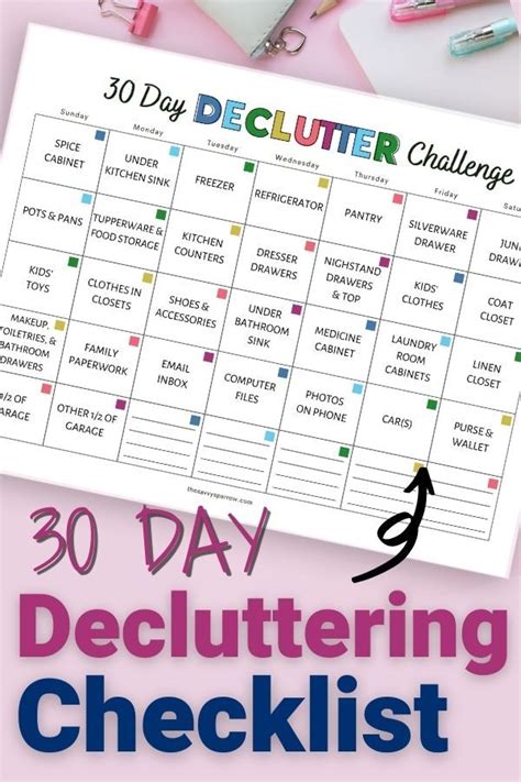 FREE PRINTABLE DECLUTTER CALENDAR! Declutter, Declutter challenge