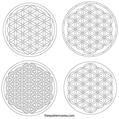 Free printable Flower of Life and sacred geometry patterns - balustradellc