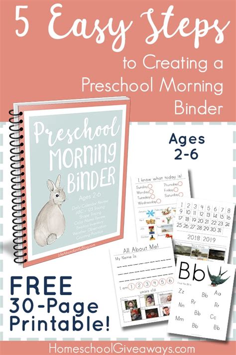 FREE Preschool Morning Work Binder Printable (30 Pages!)