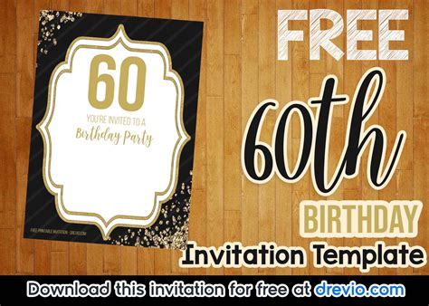 FREE Printable 60th Birthday Invitation Templates 60th birthday party
