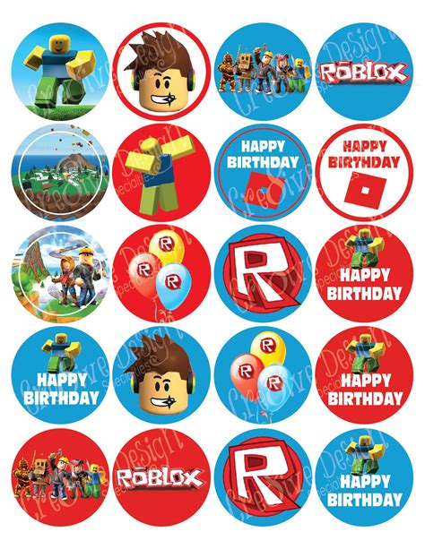 FREE Printable Roblox Cupcake Toppers
