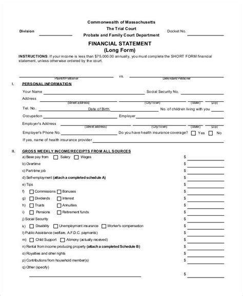 FREE Printable Statement Forms in PDF