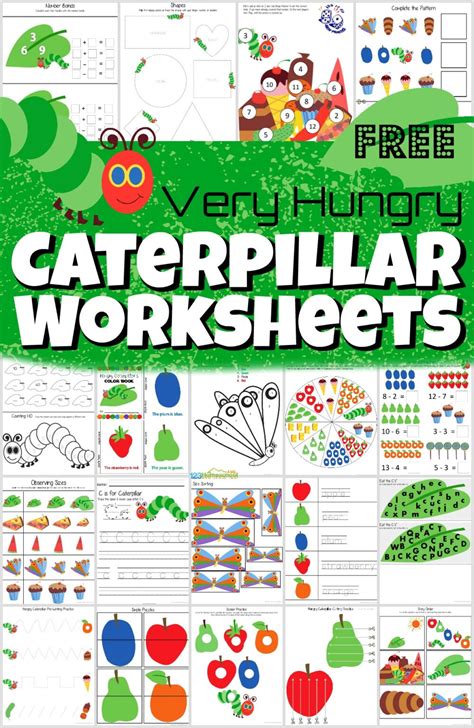 FREE Printable The Very Hungry Caterpillar Worksheets