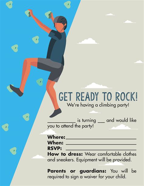 FREE Rock Climbing Invitation Templates