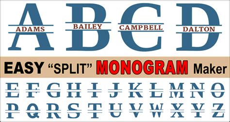 Free Split Letter Stencil Font Monogram Maker - muktibox.com