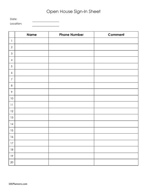 FREE Sign Up Sheet Sign In Sheet Instant Download - Sign In Sheet …