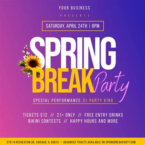 FREE Spring Break Social Media Template Download in Word, Google Docs