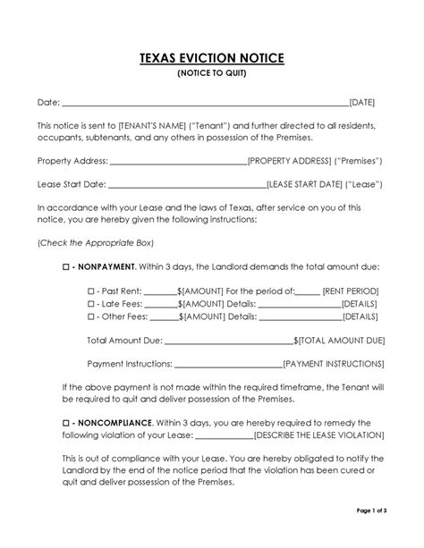 Free Texas Eviction Notice Forms | PDF & Word … - balustradellc