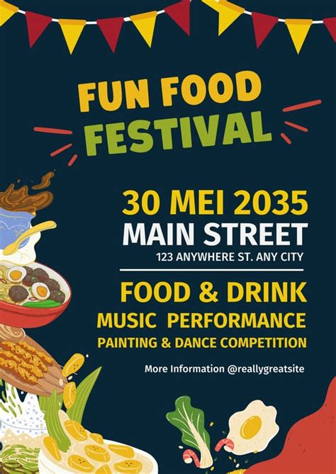 Free to edit and print food festival poster templates - muktibox.com