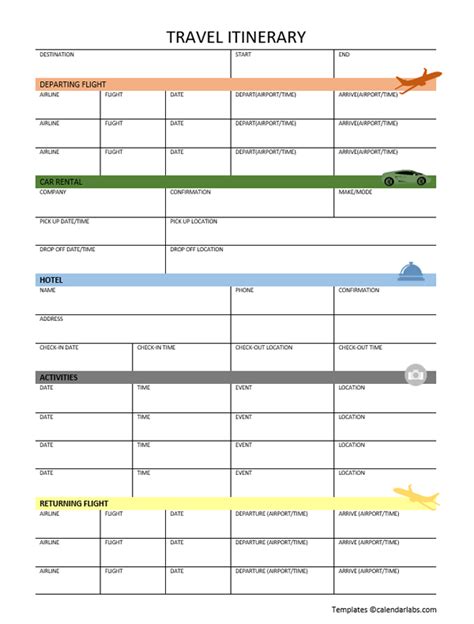 FREE Travel Itinerary Templates Download in Word Google Docs Excel
