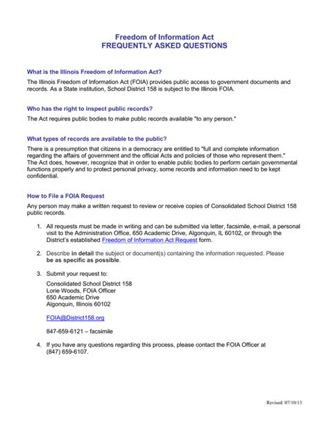 Freedom of Information Act: Frequently Asked Questions (FAQ) - balustradellc