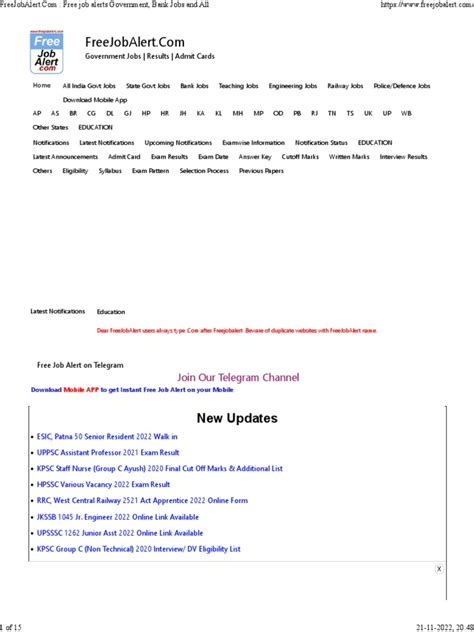 FreeJobAlert.Com : Free job alerts Government, Bank Jobs and All - balustradellc