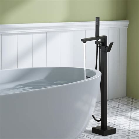 Freestanding Bathtub Faucet, 16" Shower Head System Ceiling Mounted ... - balustradellc