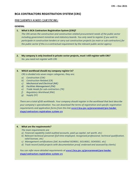 Frequently Asked Questions (FAQs) on Contractors Registration System ... - balustradellc