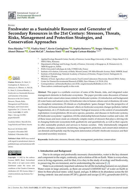 Freshwater as a Sustainable Resource and Generator of Secondary ... - raincitystudios.com