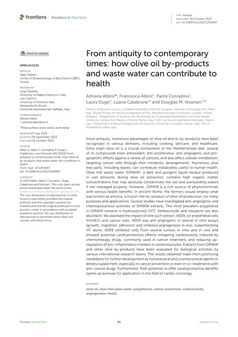 From antiquity to contemporary times: how olive oil by-products and ... - wintechmobiles.com