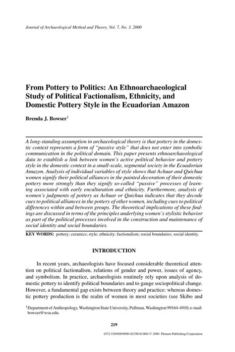 From Pottery to Politics: An Ethnoarchaeological Study of Political ... - muktibox.com