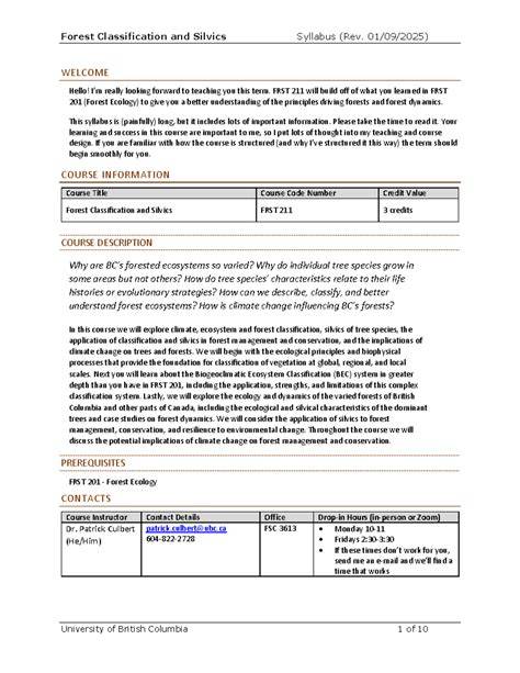FRST211: FOREST CLASSIFICATION AND SILVICS SILVICS AND SILVICULTURAL ... - raincitystudios.com