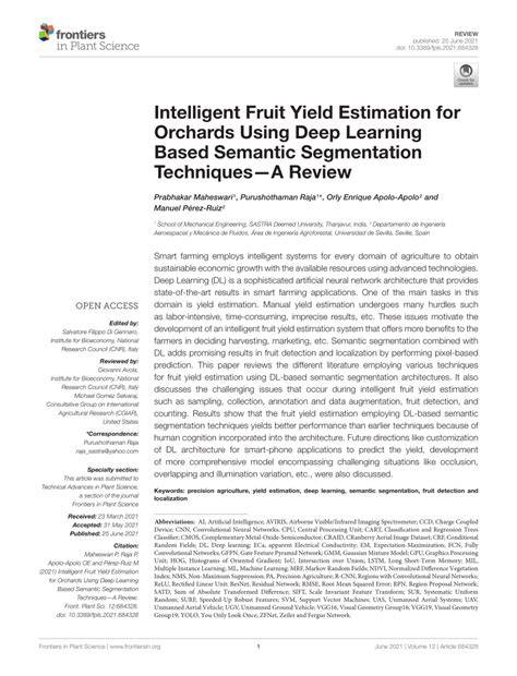 Fruit yield prediction and estimation in orchards: A state-of-the-art ... - raincitystudios.com