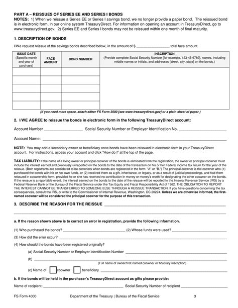 FS Form 4000 Download Fillable PDF or Fill Online Request to Reissue