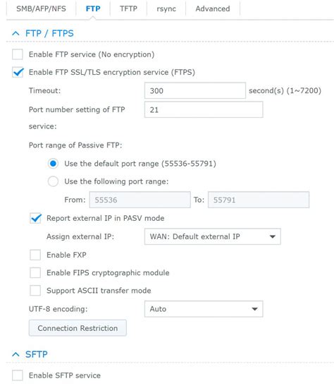 FTP (SSL/TLS) not working... Synology Community