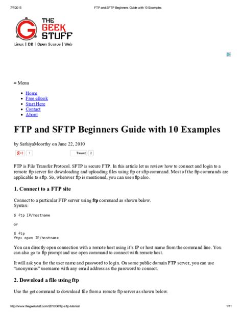 FTP and SFTP Beginners Guide with 10 Examples - The Geek Stuff