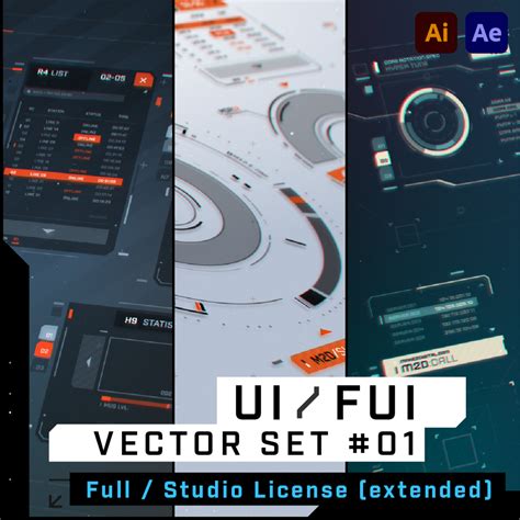 FUI / UI - Sci-fi Game Menu and Buttons Template - FREE - muktibox.com
