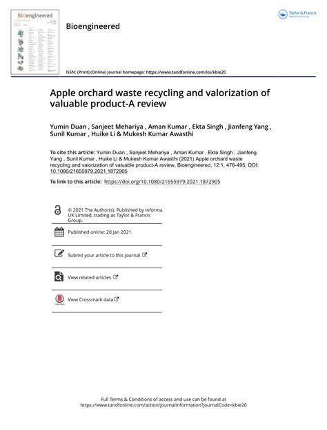Full article: Apple orchard waste recycling and valorization of ... - raincitystudios.com