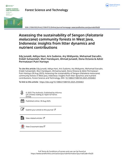 Full article: Assessing the sustainability of Sengon (Falcataria ... - raincitystudios.com