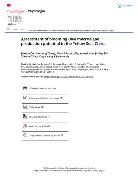 Full article: Assessment of blooming Ulva macroalgae … - raincitystudios.com