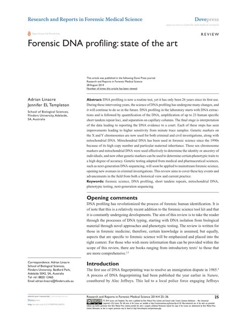 Full article: Forensic DNA profiling: state of the art - wintechmobiles.com