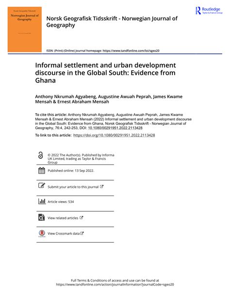 Full article: Informal settlement and urban development discourse in ... - balustradellc