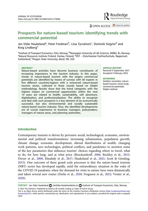 Full article: Prospects for nature-based tourism: identifying trends ... - balustradellc